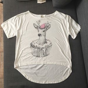 Topshop Paper Doll Boutique Cupcake Deer Top - OS